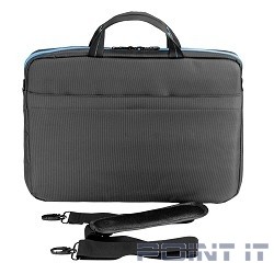 Сумка Continent CC-205 GB(нейлон, серый, с голубой отстрочкой, 15,6'')