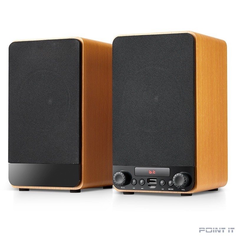 Dialog Jazz AJ-13 BROWN - акустические колонки 2.0, 2*15W RMS, Bluetooth, FM, USB+microSD reader