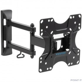 Kromax OPTIMA-214 black {20&quot;-43&quot;, max 30 кг, настенный, 4 ст. свободы, наклон +2° -12°, поворот ±90°, от стены 70-410 мм, max VESA 200x200 мм}