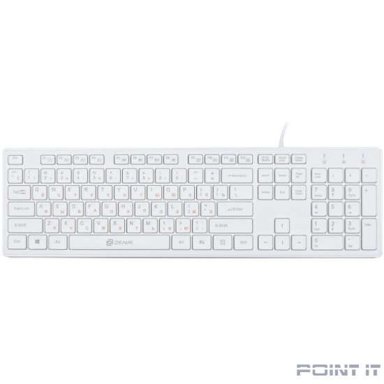 Клавиатура Oklick 500M белый USB slim Multimedia [1061586]