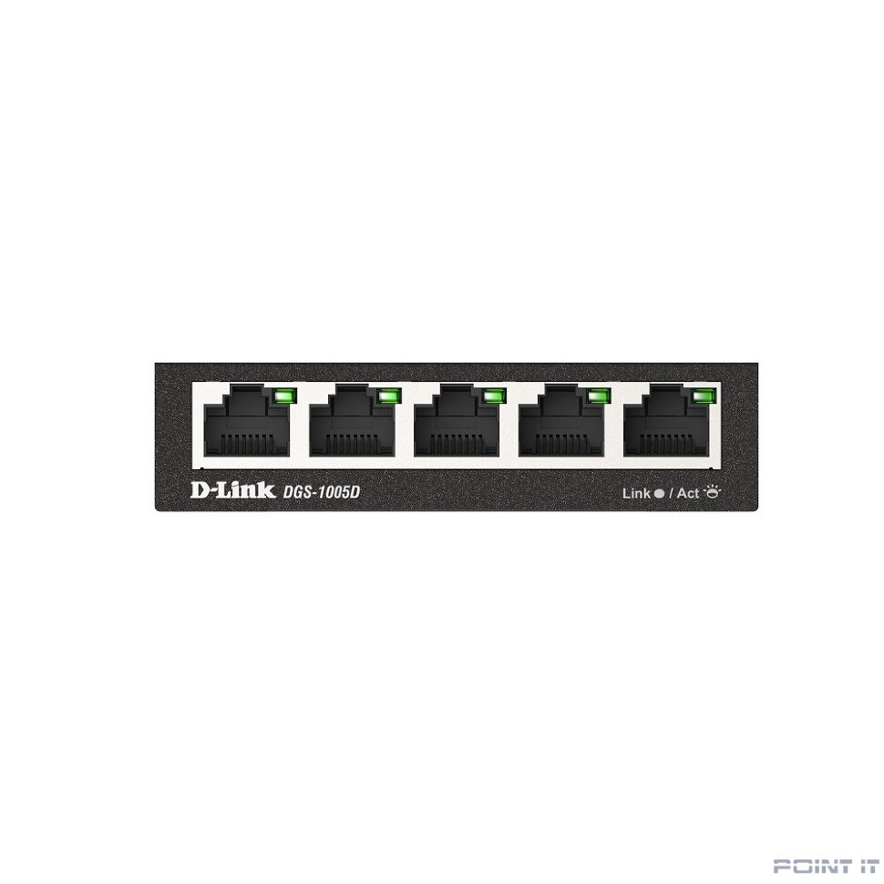 D-Link DGS-1005D/R1A Неуправляемый коммутатор с 5 портами 10/100/1000Base-T