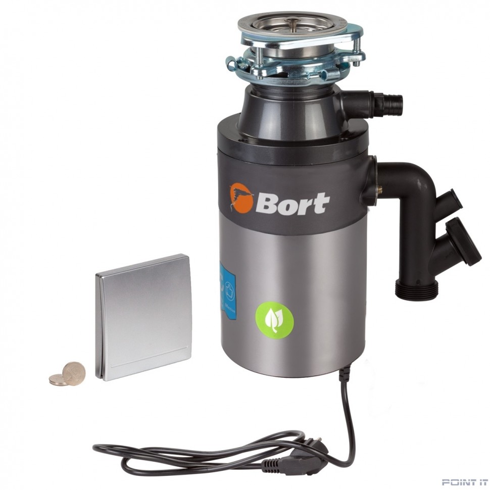 Bort Измельчитель пищевых отходов TITAN 4000 (Control) {Мощность л.с. 0,75 ; 560 Вт; 4,2 кг/мин; 3200 об/мин; 1400 мл; Металл ;набор аксессуаров 5 шт} [93410242]