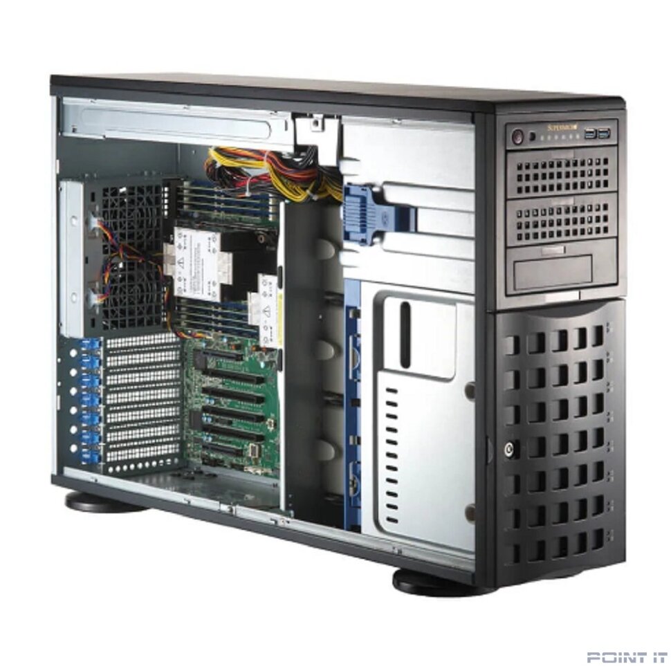 Серверная платформа/ SuperServer SYS-741P-TRT (X13DEI-T, CSE-745BTS-R1K23BP) (2 x LGA-4677, 16xDDR5 Up to 4TB, 8x3.5" SATA3/SAS/4*NVME, Optional DVD-ROM drive, 2 M.2 NVMe, 4 PCIe 5.0 x16 fh, 2 PCIe 5.