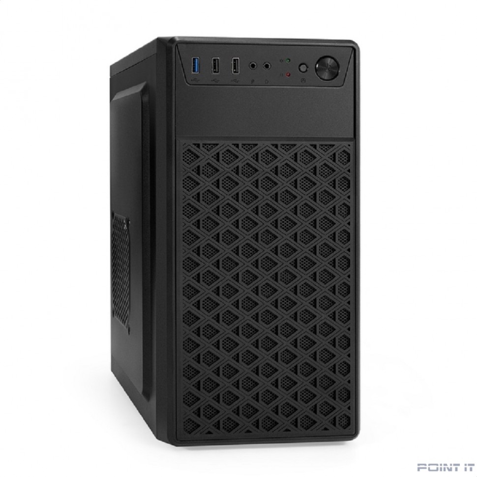 Exegate EX296979RUS Корпус Minitower ExeGate mEVO-7803 (mATX, без БП, 2*USB+1*USB3.0, HD аудио, черный, 2 вент. 12см с RGB подсветкой)