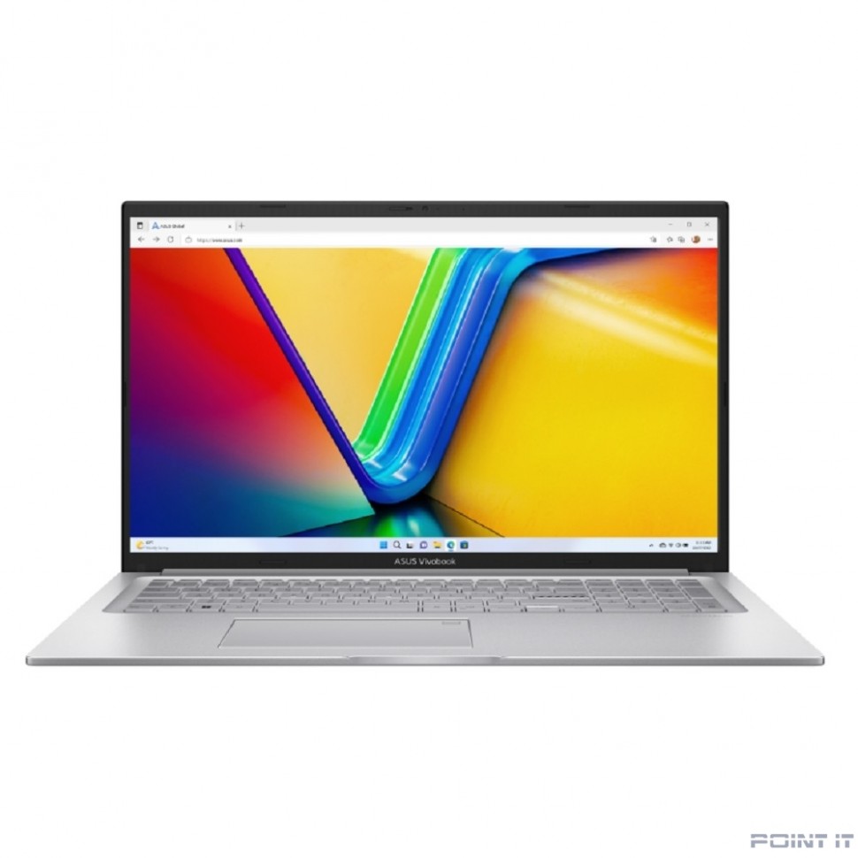 Ноутбук ASUS X1704V (X1704VA-AU515) 17.3"/FHD/IPS/250N/60Hz/i5-1335U/16GB/SSD512GB/Intel Iris Xe/FingerPrint/Backlit/DOS/Cool Silver (90NB10V1-M00K20)