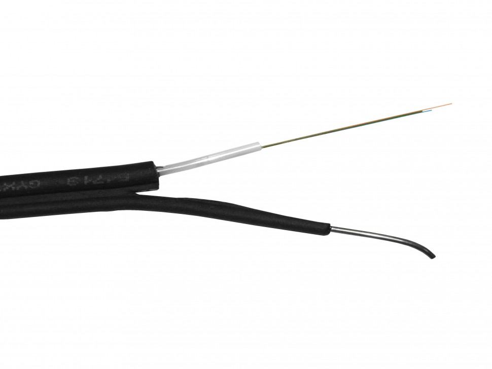 Кабель волоконно-оптический 4 (SМ - 9/125), наружный с тросом, PE, черный, 2000м РАСПРОДАЖА