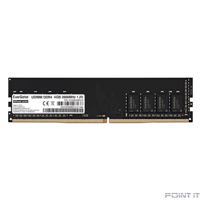 Exegate EX288048RUS Модуль памяти ExeGate HiPower DIMM DDR4 4GB <PC4-21300> 2666MHz