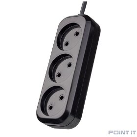 Perfeo Сетевой удлинитель без заземления &quot;RU POWER&quot;, PF_B4067 (5,0м, 3 розетки, чёрный (Р16-012))