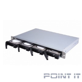 QNAP TS-431XeU-8G Сетевое хранилище, 4 отсека для HDD, 10 GbE SFP+, стоечное исполнение, 1 блока питания. ARM Cortex-A15 Annapurna Labs AL-314 1,7 ГГц, 8 ГБ. Направляющие в комплект поставки не