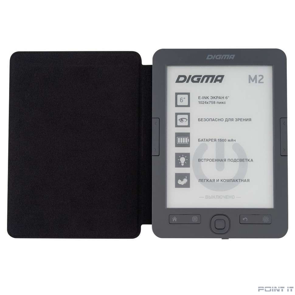 Digma M2G 6" E-ink HD 758x1024 600MHz 128Mb/4Gb/SD/microSDHC/frontlight темно-серый (1564398)