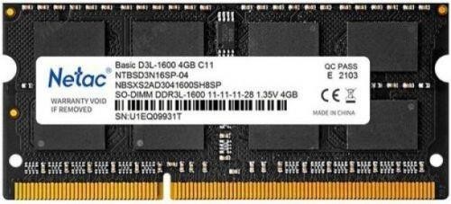 Модуль памяти для ноутбука SODIMM 4GB DDR3L-2666 NTBSD3N16SP-04 NETAC