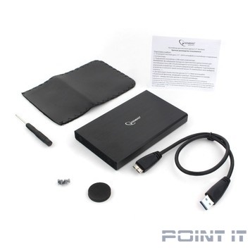Gembird EE2-U3S-55 Внешний корпус 2.5" чёрный, USB 3.0, SATA, до 2 Тб, алюминий