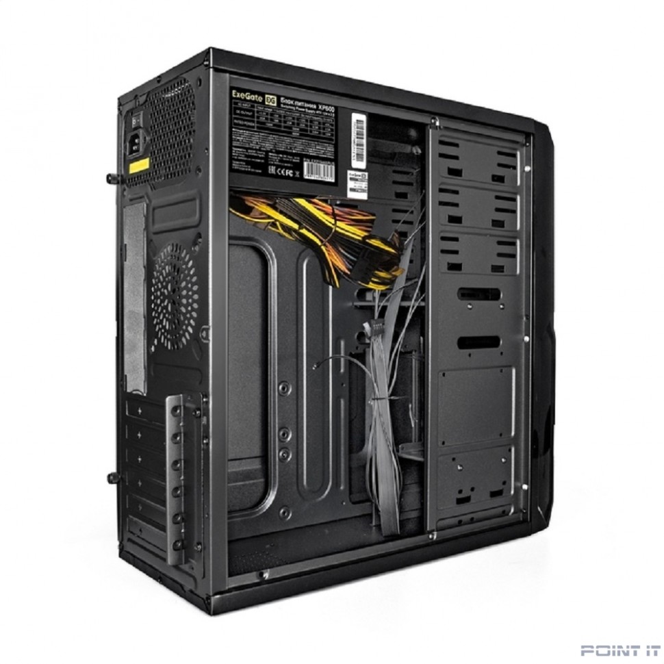 Exegate EX278400RUS Корпус Miditower Exegate XP-329S Black, ATX, <XP600, Black,120mm>, 2*USB, Audio