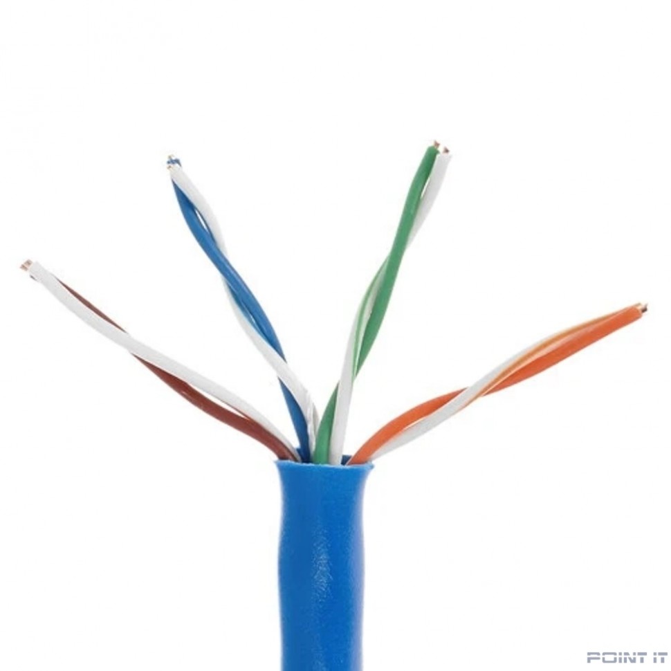 5bites Кабель US5505-100A-BL витая пара UTP / SOLID / 5E / 24AWG / CCA / PVC / BLUE / 100M