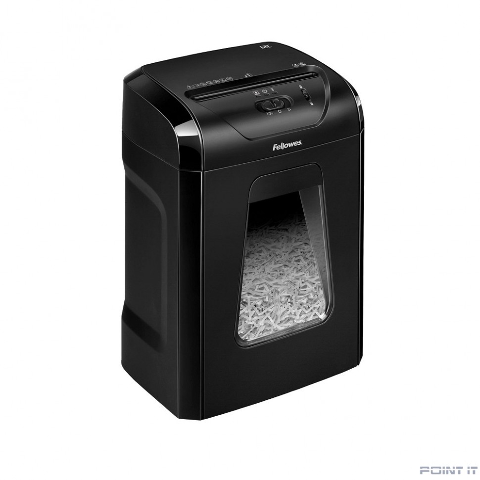 Fellowes Шредер PowerShred® 12C FS-7120101 {DIN P-4, 4х40мм, 12лст., 18лтр.,Safety Lock}