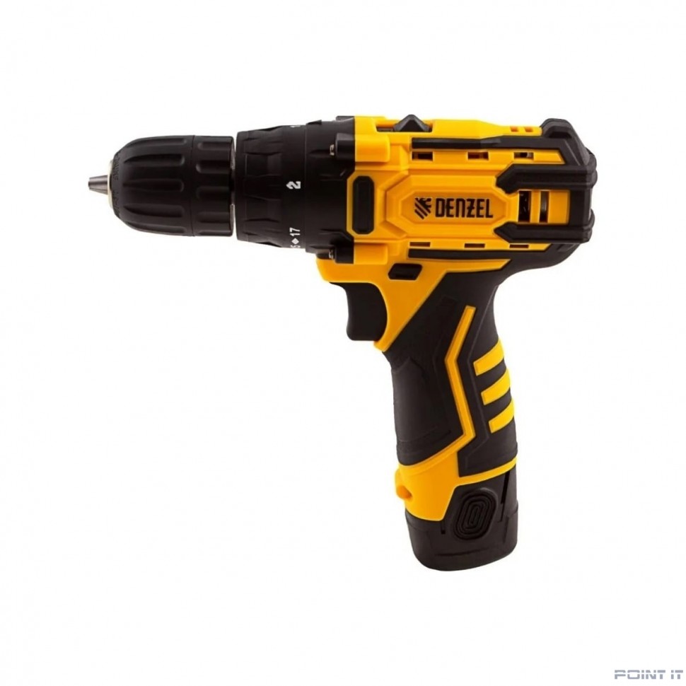 Denzel Дрель-шуруповерт аккумуляторная CDL-12CB, Li-Ion, 12 В, 1 акк. [26102]