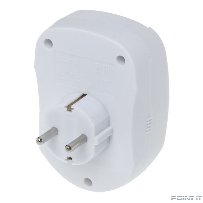 BURO Сетевой фильтр 1 розетка (100SH-W), белый (коробка) {992324}