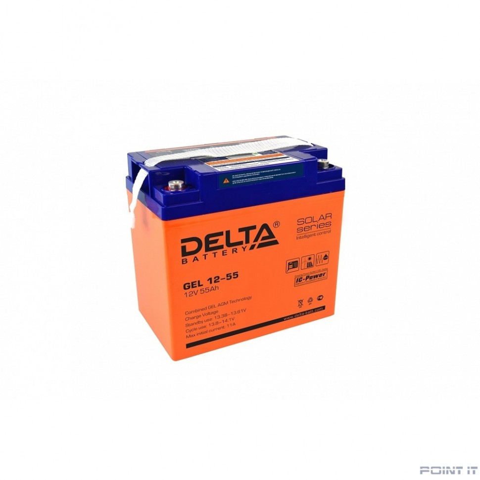 Delta GEL 12-55 (12V/55Ач) свинцово- кислотный аккумулятор