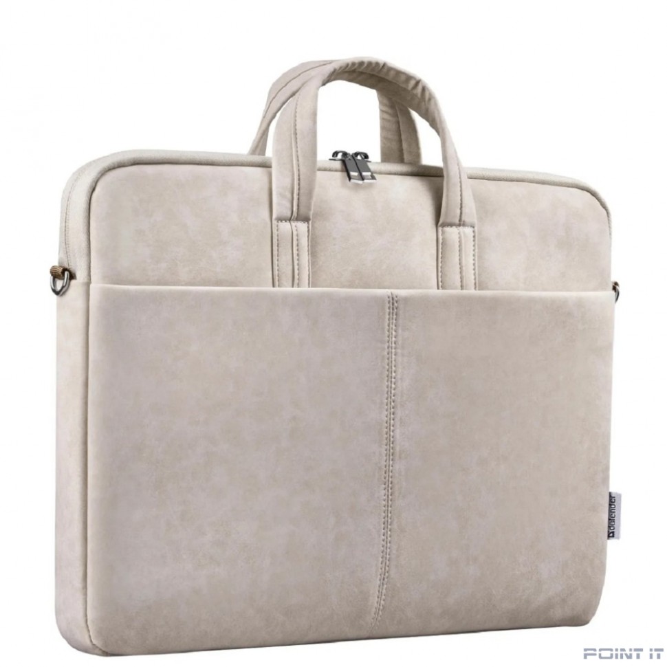 Defender Сумка для ноутбука Solid 15.6" PU кожа, бежевый, карман (26126)