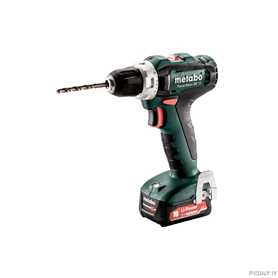 Metabo PowerMaxx BS 12 Акк.шпв. [601036500] {2х2.0 Ач LiIon,кейс}