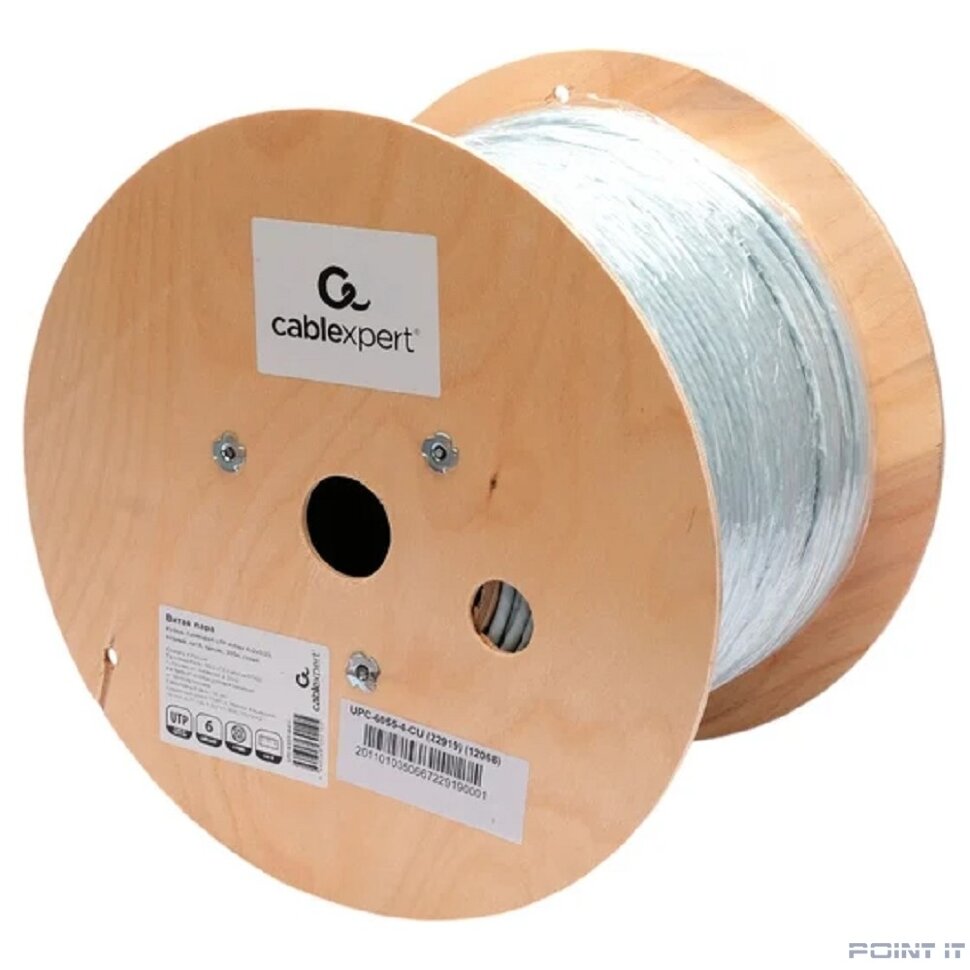 Cablexpert UPC-6055-4-CU Кабель Cablexpert (RU) UTP indoor 4x2x0.55, медный, кат.6, однож., 305м, coil, серый